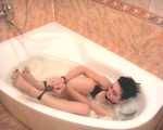 Affable - absolutely crazy bondage scene with a short-haired hottie in a bathtub (video)