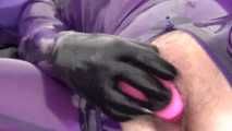 purple latex catsuit masturbation