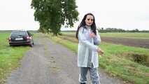 Miss Amira in Lepper nylon rain gear and transparent rain suit