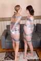 Bekki and Kelly - Sisters are taped and wrapped together face to face