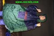 Pia wearing several layers og shiny nylon rainwear (Pics)