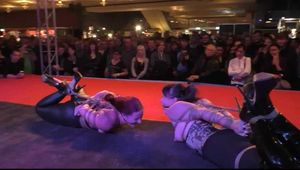 2 Girls Hogtie Challenge live from VENUS Fair in Berlin