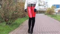 Red Vinyl Leggings and Overknees, 3rd part