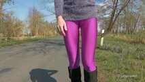 Purple leggings in April, CT version