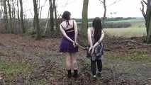 Lucy & Daphne in Legcuffs Outdoor