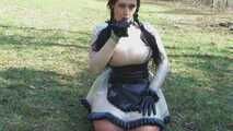 Clear Dirndl Dress - Hot Blowjob & Handjob with Gloves