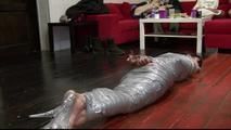 Dani in a heavy Plastic Wrap Mummification