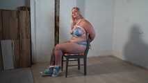 1183 Tenacious in Lingerie and sneakers tied to a chair