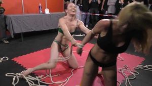 1 on 1 Bondage Wrestling from BoundCon XVI - Saturday, 1st Fight: Dany Blonde vs. VeVe Lane