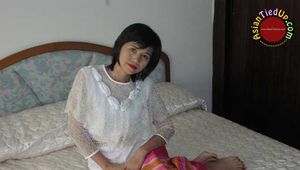 Bad Vacation of a Stupid Asian - She is Left Hogtied and Gagged