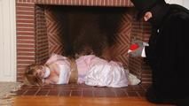 Damsel in the Fireplace - Lorelei in Pink Gown - with music