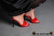 red heels in the studio