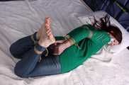 Patricia hogtied in Jeans