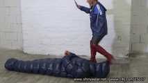 Miss Cedi - Hard Slave Treatment with a slave caught into a sleepingbag