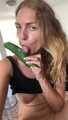 Fucking my pussy with a cucumber! Delicious snack! [EN]