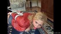 Hogtied in black and red