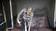 Watch Pia beeing bound and gagged in her shiny nylon Downwear