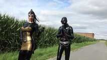 Sunny Latex Walk with NS Breath Control