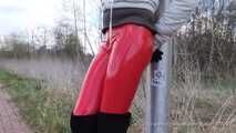 Red Vinyl Leggings and Overknees, 3rd part