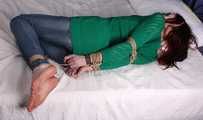 Patricia hogtied in Jeans