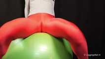 Cameltoe on fitness ball