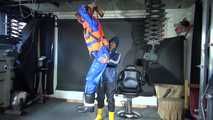 See Ronja tied and gagged by Stella in shiny nylon Rainwear and a Life Vest!