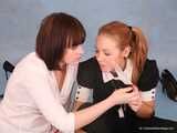 Alexa and Catt - Photoshoot in office: Catt and Alexa free themself