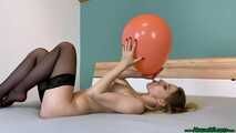 erotic nude inflating and playing with light orange U16 [NonPop]
