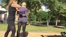 Bondage in a public parc
