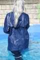 Watch Chloe cleaning the Pool in her shiny nylon Rainwear