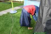 Watch Sandra in the Garden wearing a Rainskirt and Rainjacket