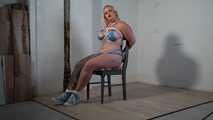 1183 Tenacious in Lingerie and sneakers tied to a chair