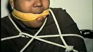 BBW TAMARA GETS WRAP TAPE GAGGED & BLACK TAPE BOUND (D30-6)