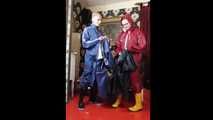 Miss Francine and Lady Nadja having fun in AGU rainwear