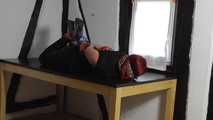 Aurora hogtied on table 2/2