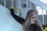 Video: Hot Blonde Bound to the Stairs and Helpless