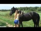 Get 2 Videos from our Archives with Katharina enjoying her Shiny Nylon Shorts on the back of her horse.