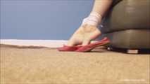 Red Blouse and Ballet Flats