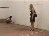 Cindy Ferro Pees In The Squash Court