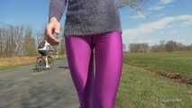 Purple leggings in April, CT version