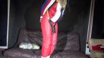 Get 2 Archive-Videos with Sandra having fun in her shiny nylon Downwear beeing bound and gagged