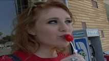 Black & White - Redhead Nymphomaniac Lucy Fire Rides Up BBC