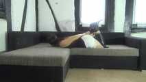 Ayu hogtied on couch 2/2