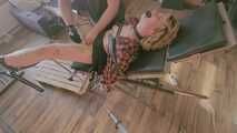 Blonde Teen restrained on medical chair - getting finger fucked and clit teased with vibrator until she shivers and screames in panic and pleasure 