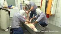 Butcher apprentice day (total film) #pigplay for 3 men with a #femalehumanpig