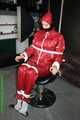 Watch Pia enjoying her Rainsuit bound and gagged on a Hairdresserchair
