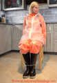 Miss Francine in AGU raingear and transparent raingear (original AGU) bound and gagged on a chair