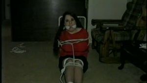 LATINA HOUSEKEEPER BALL-TIED, HOG-TIED & CLEAVE GAGGED (D34-2)