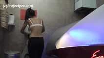 078068 Rachel Takes A Naughty Pee In The Tanning Room Wastebin