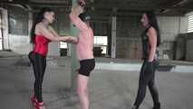 Ballbusting and Ballboxing by 2 Ladies